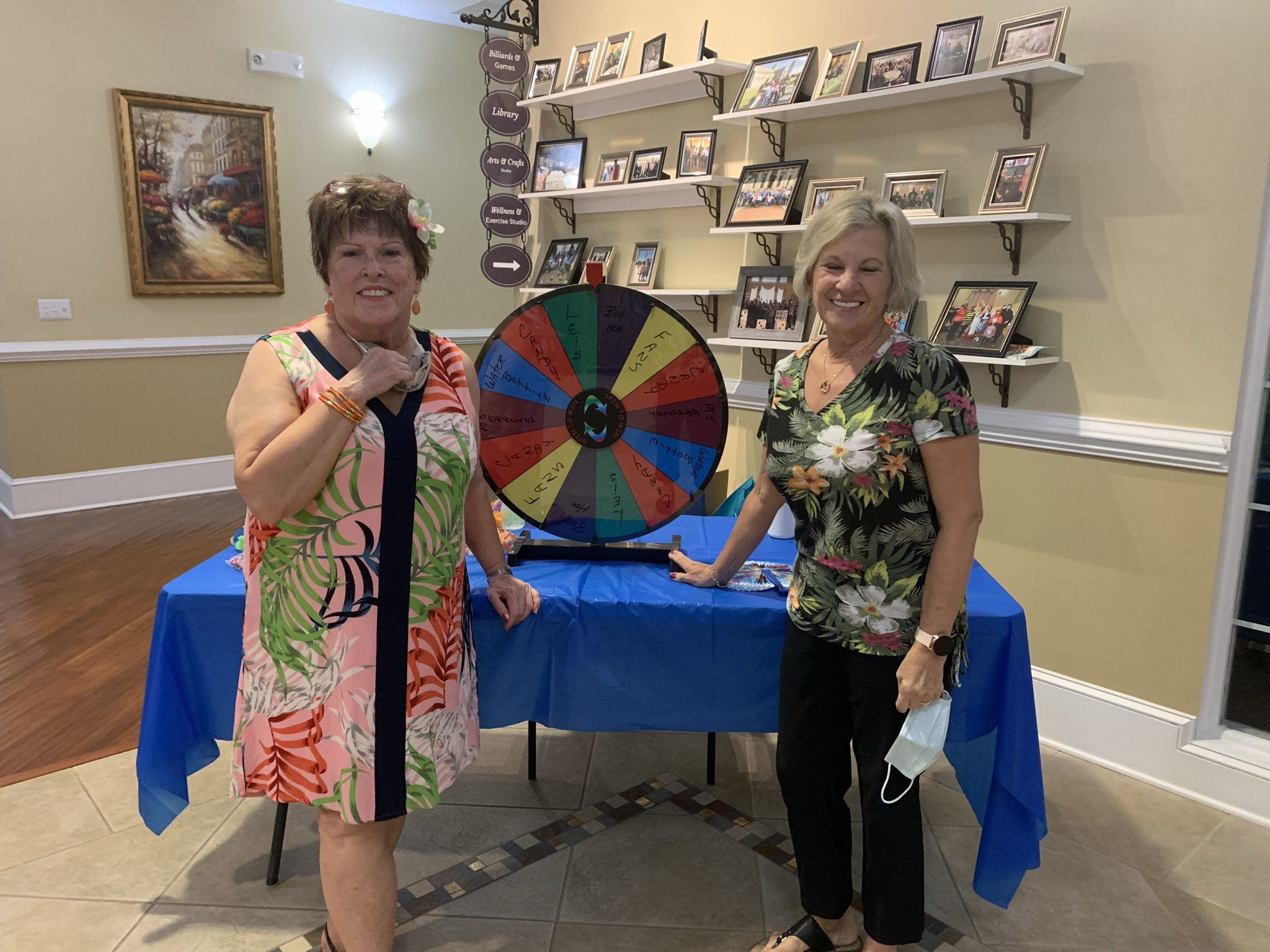 Women with Spin for Prize Wheel